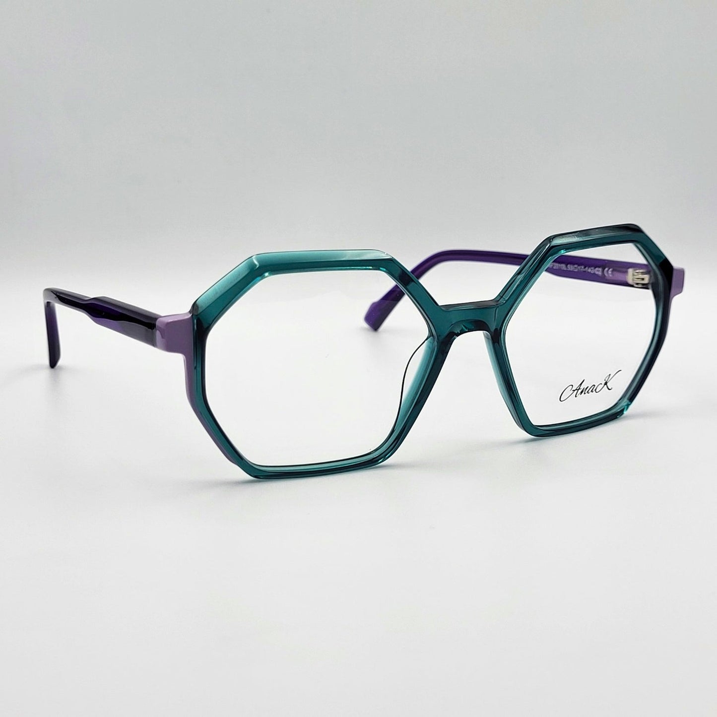 Anak BAF2010L - Green Purple Polygonal Eyeglasses by The Nevermore – Unique Eyeglasses by Nevermore Lifestyle & Tech |