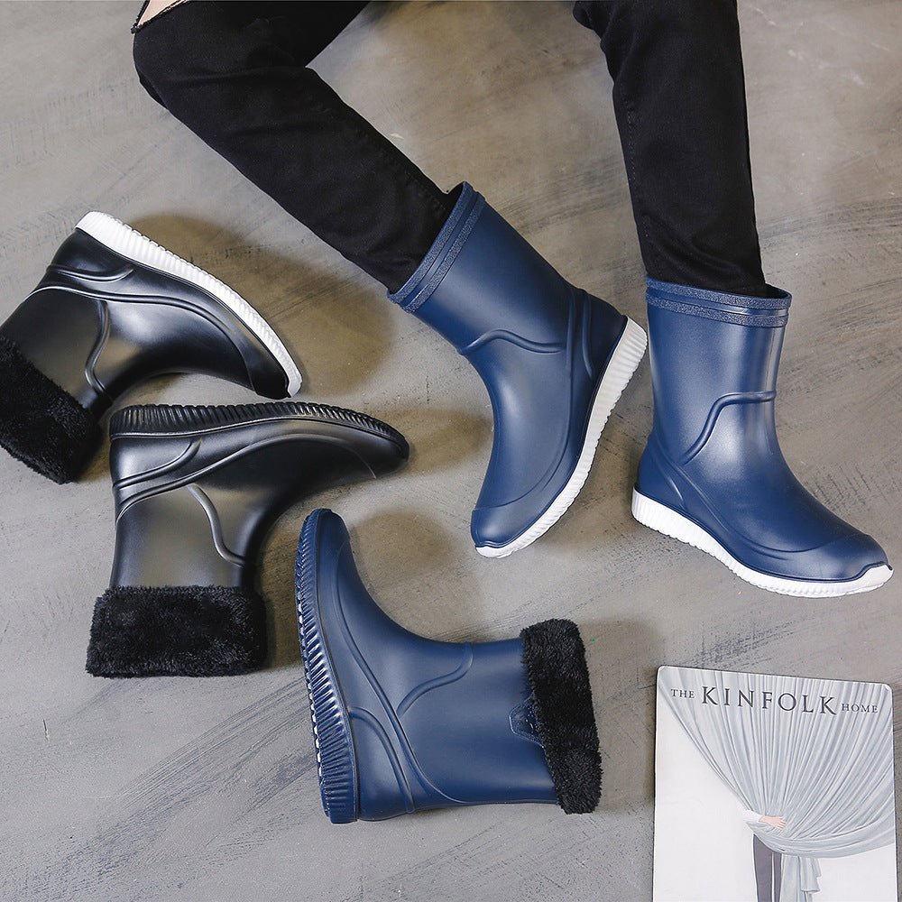 Apollo Mid - Tube PVC Rain Boots for Men by The Nevermore – Unique Boots for Women by Nevermore Lifestyle & Tech | 39 Blue