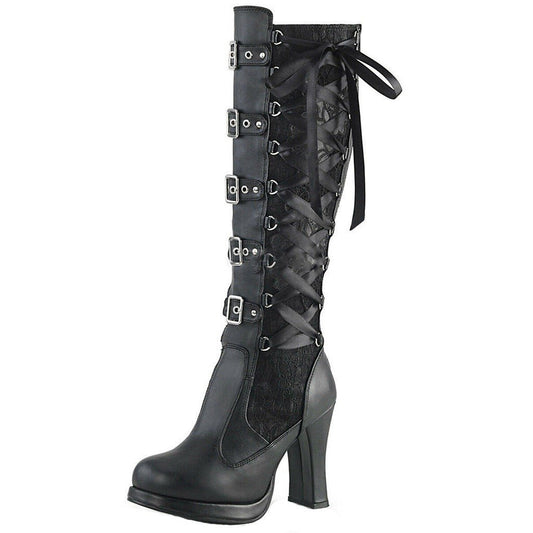 Beatrix DuskyRose - Gothic Waterproof Platform Boots by The Nevermore – Unique Gothic Fashion for Women by Nevermore Lifestyle & Tech | 34 Black