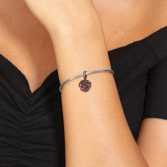 Blooming Rose Skull - Gothic Silver Pendant by The Nevermore – Unique Gothic Pendants by Nevermore Lifestyle & Tech | PD0818