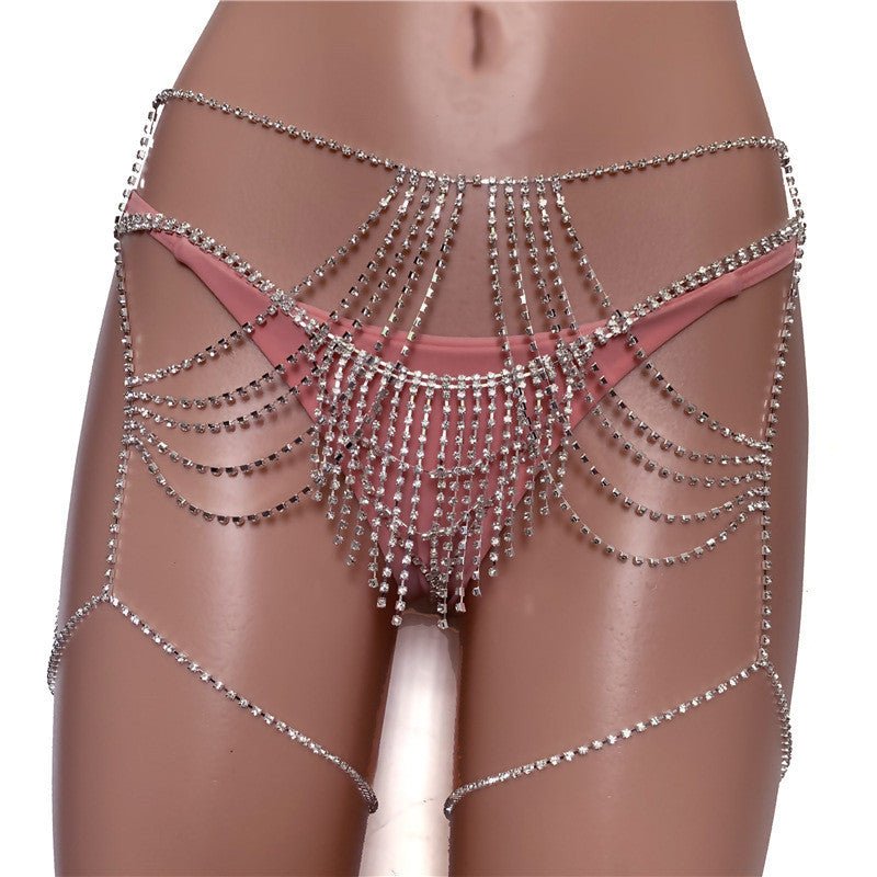 Body Chain with Rhinestone a Jewelry for Waist - The Nevermore Body Chains for Women – Unique Body Chains by Nevermore Lifestyle & Tech | Suit Silver