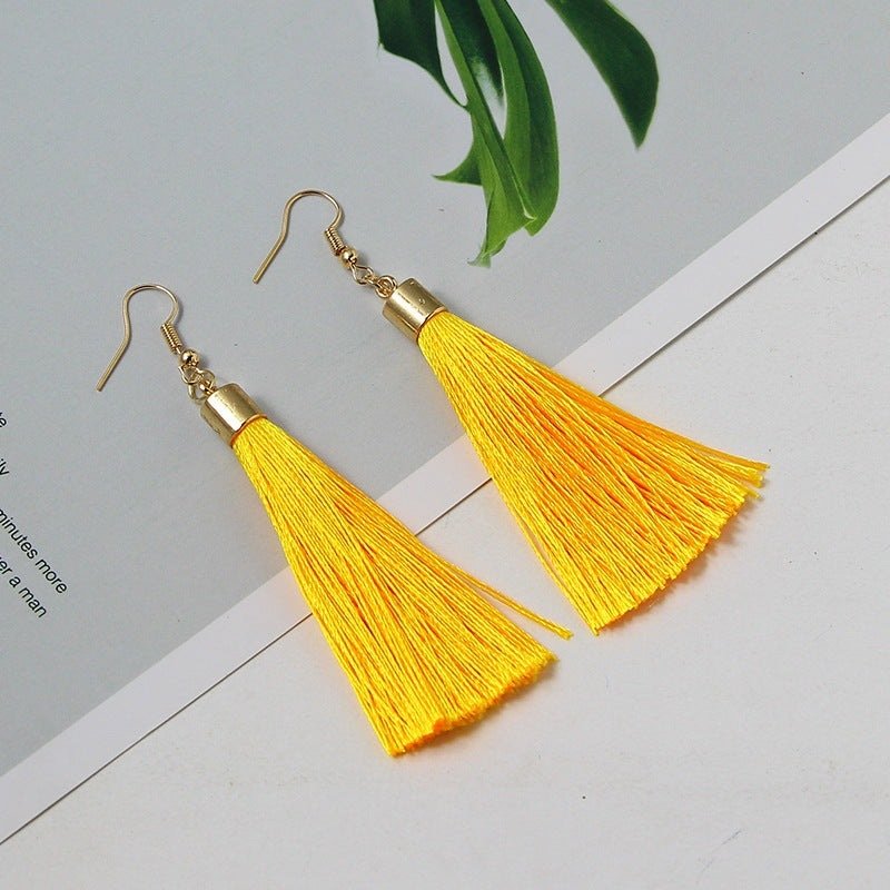 Bohemian Basic Tassel - The Nevermore Boho Earrings – Unique Boho Accessories by Nevermore Lifestyle & Tech | Yellow