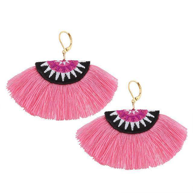Bohemian Fringe - The Nevermore Boho Earrings – Unique Boho Accessories by Nevermore Lifestyle & Tech | Pink