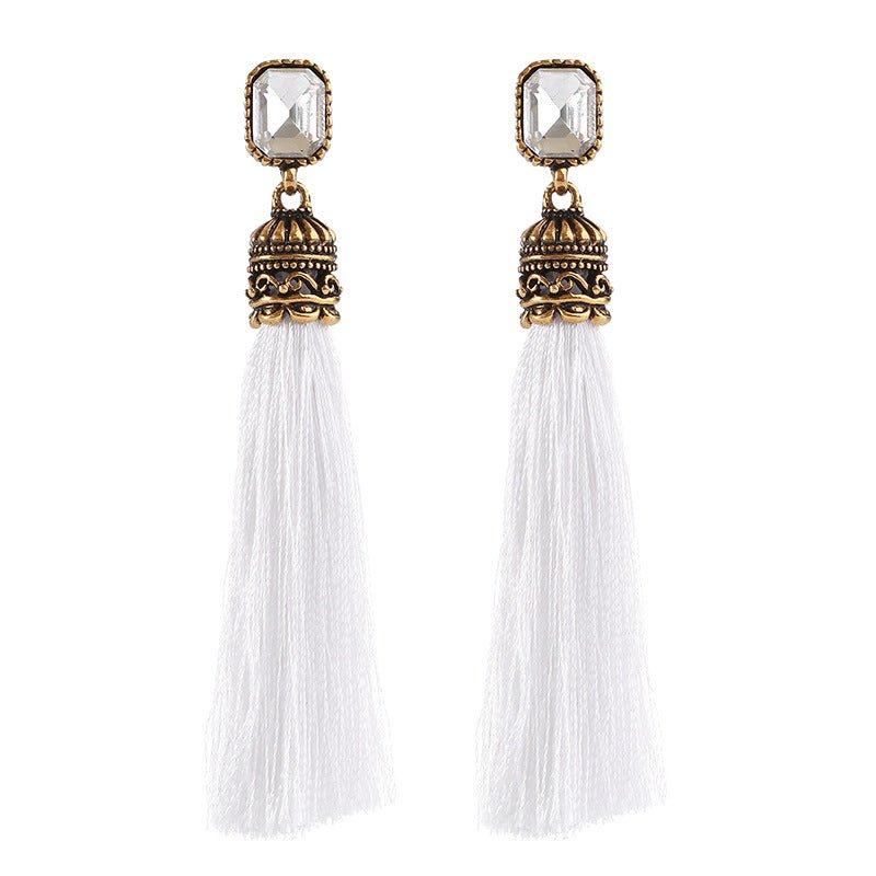 Bohemian Long - The Nevermore Boho Earrings – Unique Boho Accessories by Nevermore Lifestyle & Tech | white