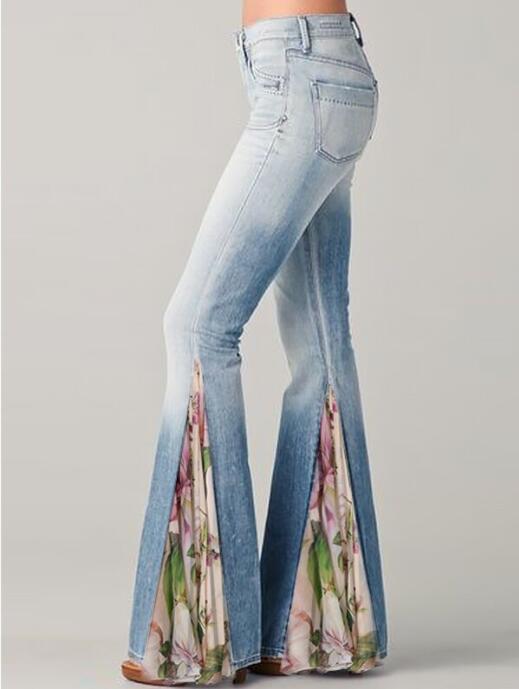 High-Waisted Cotton Denim Trousers And Micro Trousers Washed