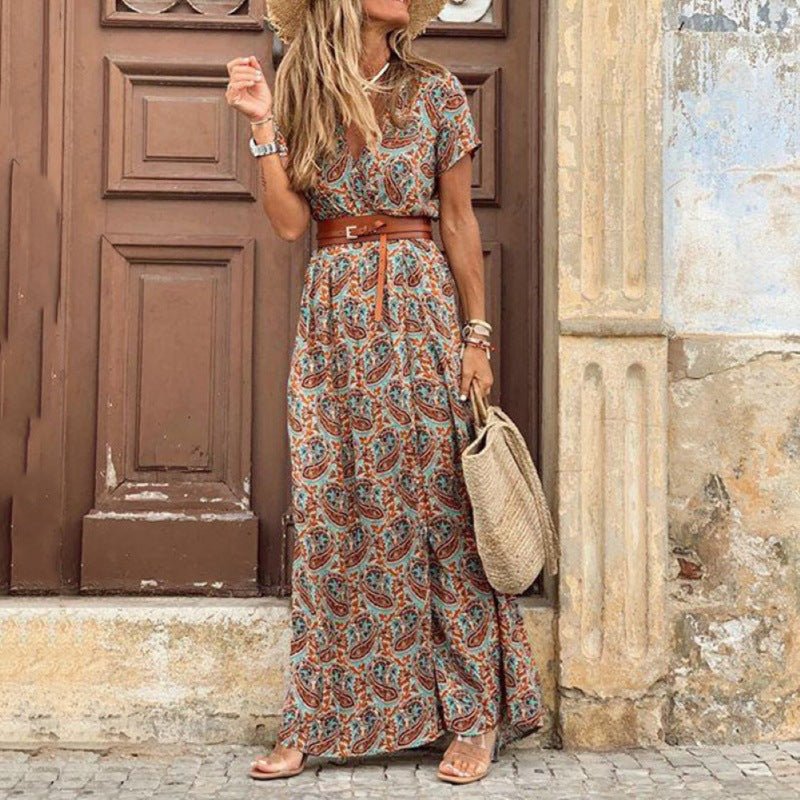 Bohemian Paisley Maxi Dress - Amber Soul