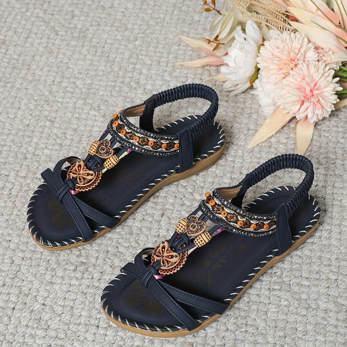 BohoGleam - Ethnic Thong Sandals by The Nevermore