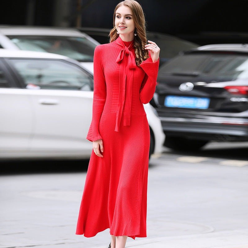 CasualVibe - Soft Knitted Midi Dress by The Nevermore – Unique Dresses by Nevermore Lifestyle & Tech | One size Red