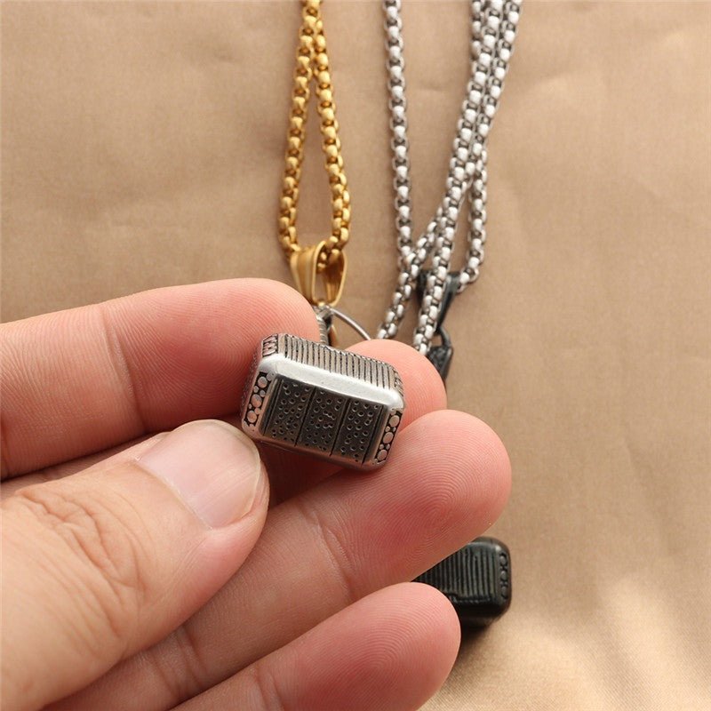 Dagfinn Thor’s Hammer - Titanium Steel Viking Pendant by The Nevermore – Unique Gothic Jewelry by Nevermore Lifestyle & Tech | Black pendant with chain