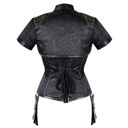 Deianira - The Nevermore Steampunk Gothic Corset – Unique Gothic Fashion by Nevermore Lifestyle & Tech | 2XL Black