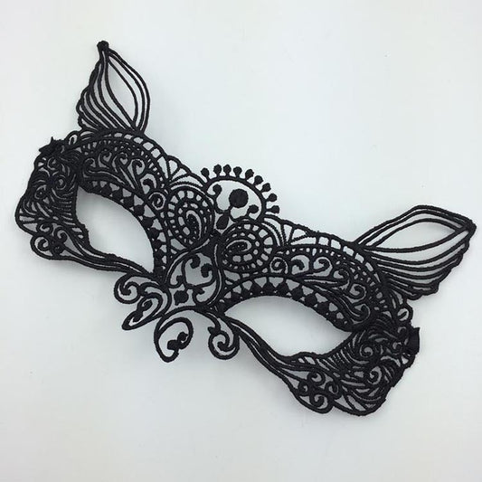 Delilah Cat - The Nevermore Gothic lace mask – Unique Gothic Accessories by Nevermore Lifestyle & Tech | Black