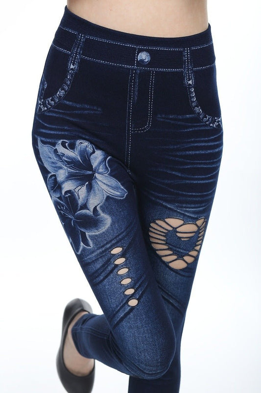 DenimMuse - Seamless Cutout Leggings by The Nevermore