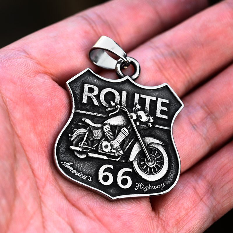DM Route 66 - Stainless Steel Gothic Pendant by The Nevermore – Unique Gothic Jewelry by Nevermore Lifestyle & Tech | Single Pendant