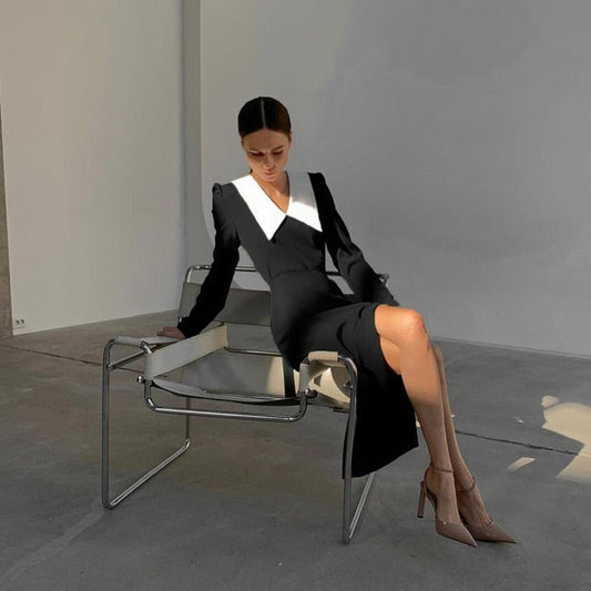 Easy Breeze - Elegant Midi Dress by The Nevermore – Unique Dresses by Nevermore Lifestyle & Tech | L Black