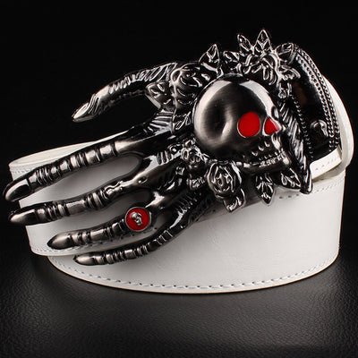 Ellington Ethergrave – Gothic Belt Skull Big Head by The Nevermore – Unique Belts by Nevermore Lifestyle & Tech | 4 white