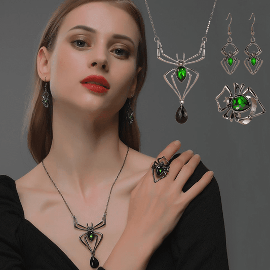 Emerald Spider Toxin - Gothic Pendant Necklace by The Nevermore