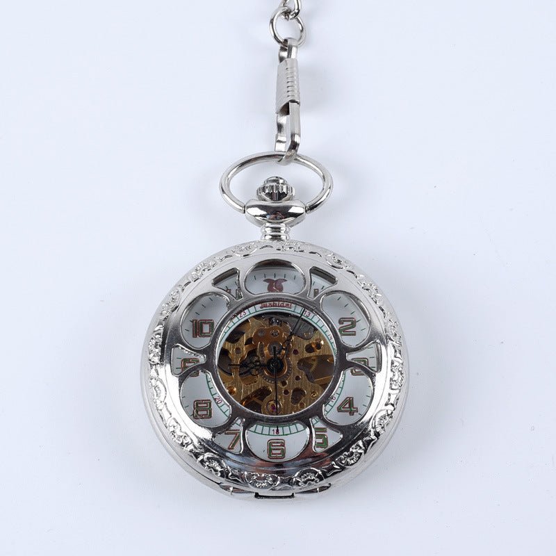 Emery Rookwood - The Nevermore Steampunk Pocket Watch for Men – Unique Steampunk Accessories by Nevermore Lifestyle & Tech | White Steel