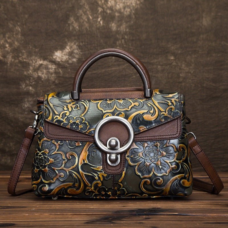 Ethereal Essence 2 - Retro Cowhide Handbag by The Nevermore – Unique Bags by Nevermore Lifestyle & Tech | Black and pink