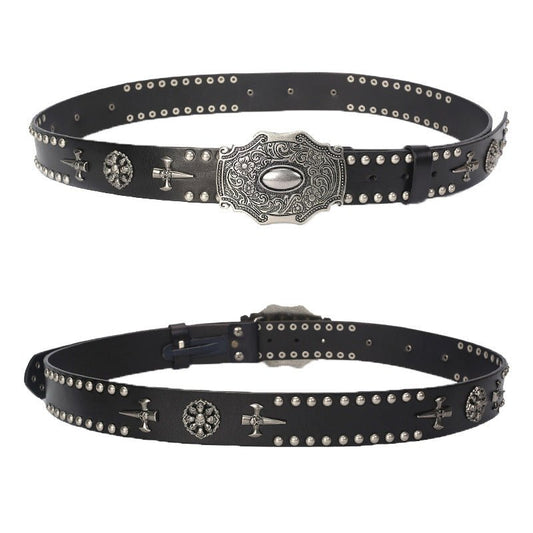 Euphoria Soulthorn – Gothic Leather Belt by The Nevermore – Unique by Nevermore Lifestyle & Tech | 105cm Black