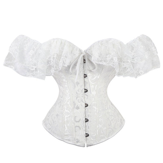 Everalda - The Nevermore Steampunk Gothic Corset for Women – Unique Gothic Fashion by Nevermore Lifestyle & Tech | 2XL White