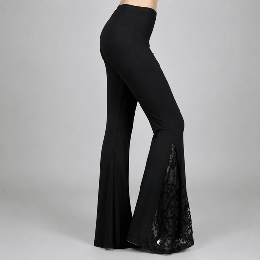 Flared Lace Pants - Midnight Veil by The Nevermore – Unique Gothic Fashion for Women by The Nevermore | 2XL