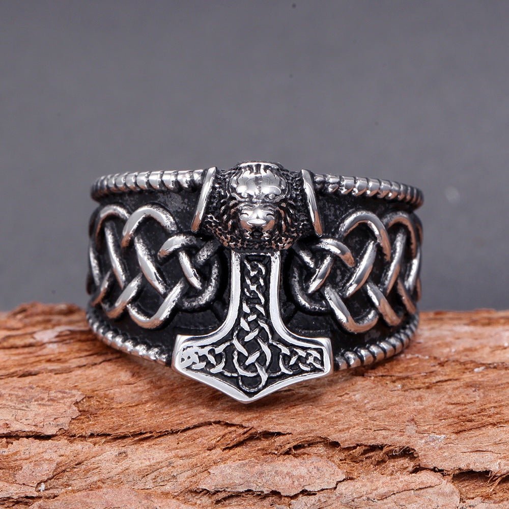 Frode Thor's Hammer - The Nevermore Gothic Norse Ring Titanium Steel – Unique Gothic Jewelry by Nevermore Lifestyle & Tech | 10 Steel