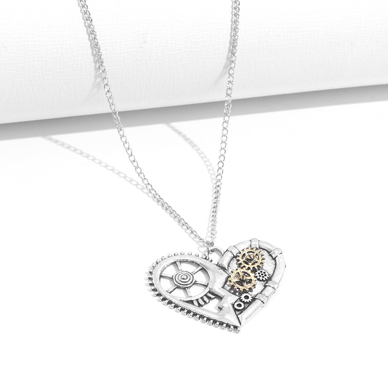 Gear Heart - The Nevermore Steampunk Pendant – Unique Pendants - Necklaces by Nevermore Lifestyle & Tech | Silver