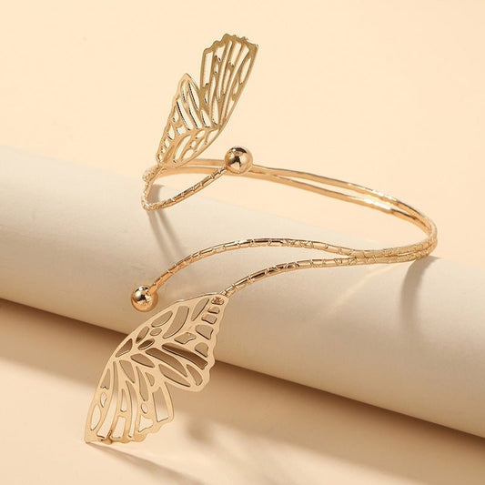 Golden Elegance - Boho Arm Cuff Bracelet by The Nevermore