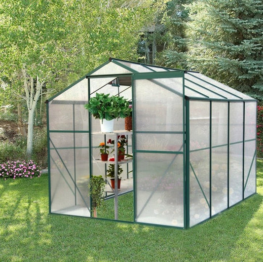 Polycarbonate Greenhouse,6'x 8' Heavy Duty Walk-in Plant Garden Greenhouse For Backyard-Outdoor
