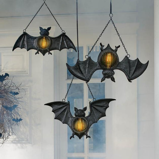 Halloween Front Door Bat Pendant Resin - The Nevermore Gothic Home Decor – Unique Gothic Home Decor by Nevermore Lifestyle & Tech | Bat Lantern