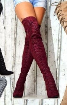 Harmony Hue Suede Stiletto Over-Knee Boots by The Nevermore