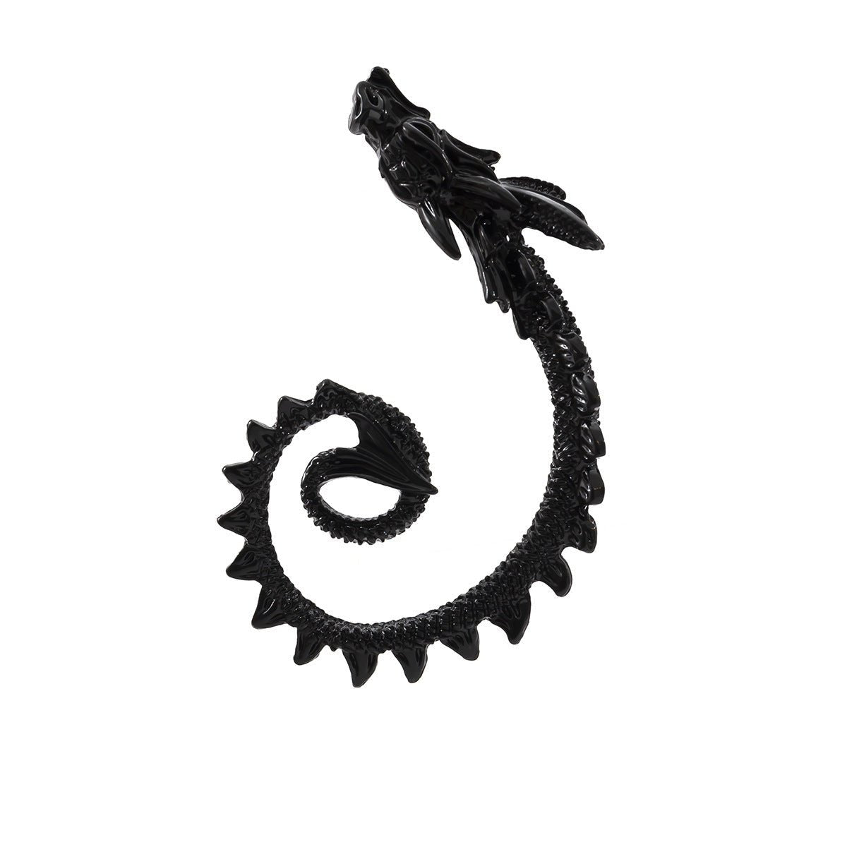 Julius Shimmerwhip Dragon - The Nevermore Gothic Ear - wrap Ear - cuff – Unique Gothic Jewelry by Nevermore Lifestyle & Tech | Black right ear