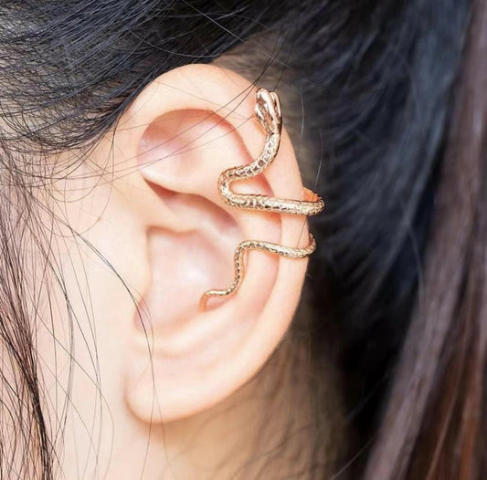Kali Shadowglen Snake - The Nevermore Gothic Ear - wrap Ear - cuff for Women – Unique Gothic Jewelry by Nevermore Lifestyle & Tech | Gold