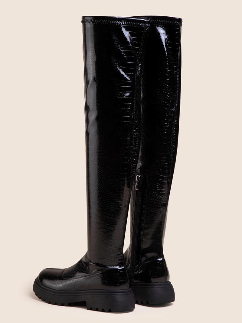 Knee-High Elastic PU Boots for Women by The Nevermore