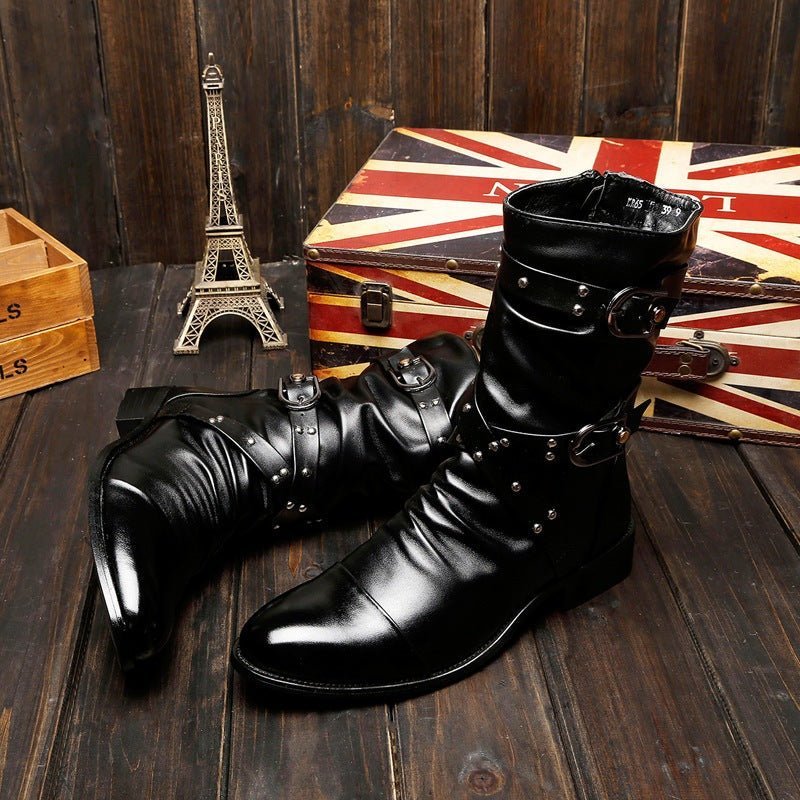KnightStride - Fashion Studded Men's Boots by The Nevermore – Unique Boots for Men by Nevermore Lifestyle & Tech | 37 Black