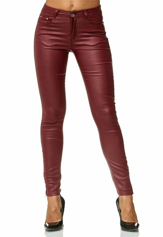 Leather Leggings Pants - The Nevermore Leggings for Woman – Unique Fashion for Women by Nevermore Lifestyle & Tech | 2XL Red