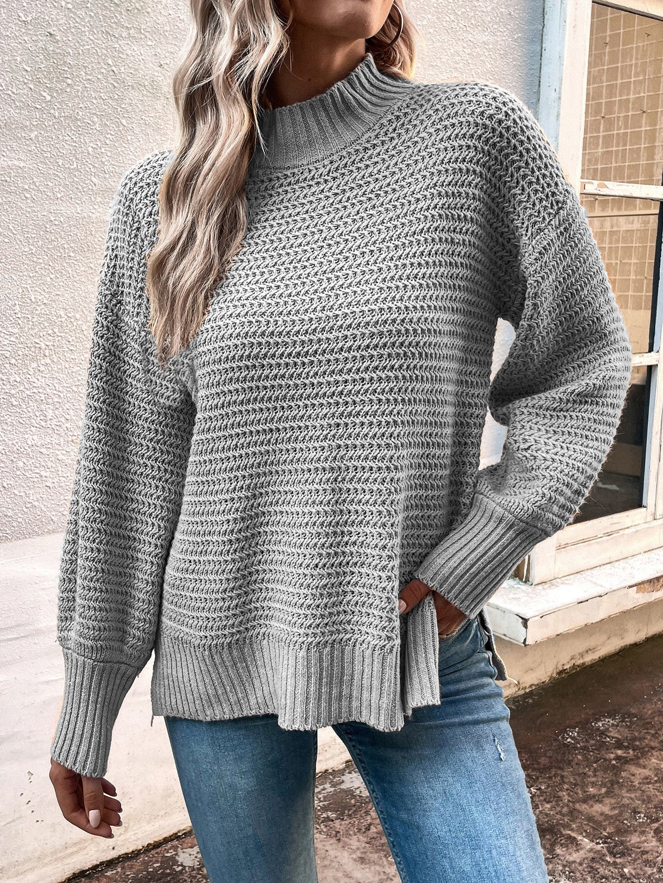 Leisure Lounge - Chic Knitted Women Sweater by The Nevermore – Unique Pullover by Nevermore Lifestyle & Tech | L Grey