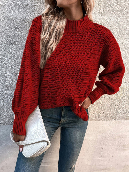 Leisure Lounge - Chic Knitted Women Sweater by The Nevermore – Unique Pullover by Nevermore Lifestyle & Tech | L Red