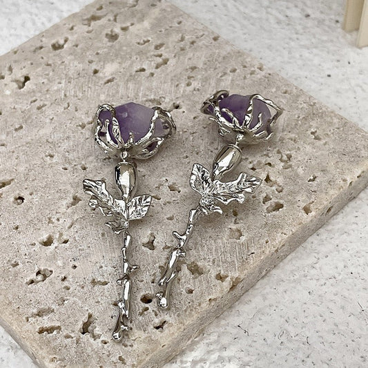 Lilacmcfairy Purple Rose - The Nevermore Earrings for Women – Unique Jewelry by Nevermore Lifestyle & Tech | Picture Color