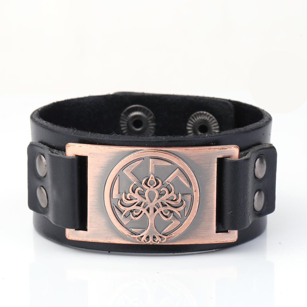 Lucky Tree - The Nevermore Leather Bracelet – Unique Bracelets for Men by Nevermore Lifestyle & Tech | Narrow Black Ancient Red