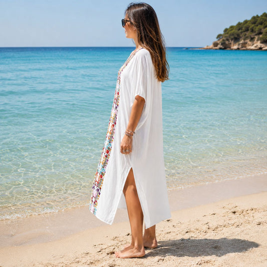 Maxi Beach Cover-Up - Coastal Bloom by The Nevermore – Unique Cover-Ups by The Nevermore |