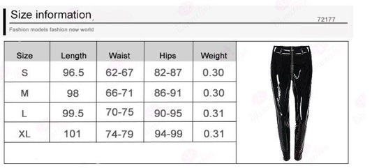 MidnightGloss - Sensual Zippered PU Leather Leggings by The Nevermore