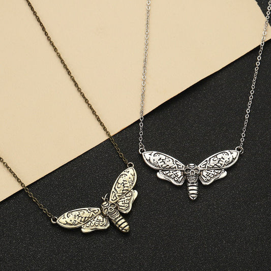 Moon Moth Skull - Gothic Pendant by The Nevermore – Unique Gothic Pendants by Nevermore Lifestyle & Tech | Silver
