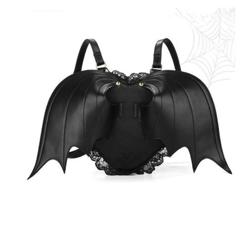 Noctura – Gothic Bat Wings Backpack by The Nevermore – Unique Gothic Accessories by Nevermore Lifestyle & Tech | Black