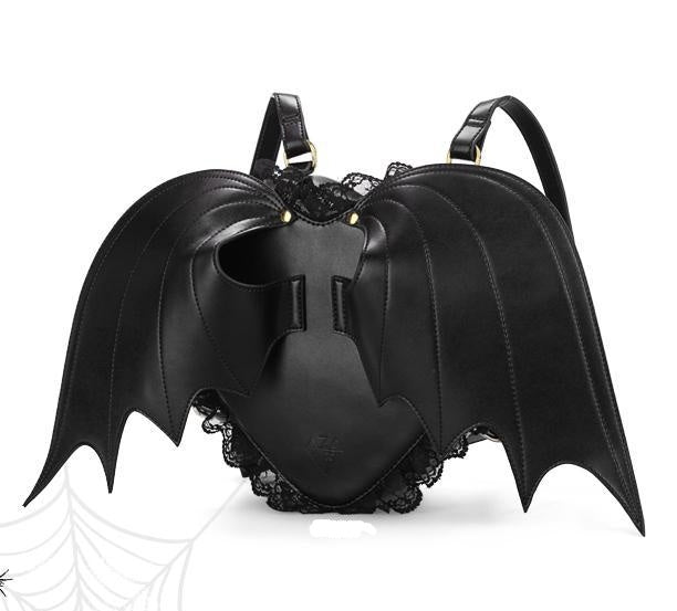 Noctura – Gothic Bat Wings Backpack by The Nevermore – Unique Gothic Accessories by Nevermore Lifestyle & Tech | Black