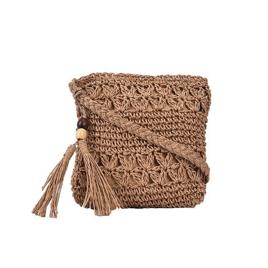 Nomad's Dream - Small Woven Bag by The Nevermore – Unique Boho Style by Nevermore Lifestyle & Tech | Square Khaki