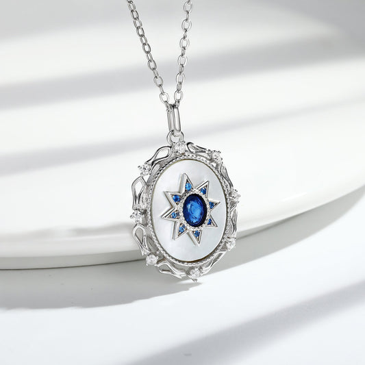 North Star Multifaceted natural sapphire Pendant - The Nevermore Pendant 925 Silver – Unique Pendants - Necklaces by Nevermore Lifestyle & Tech | Platinum gold