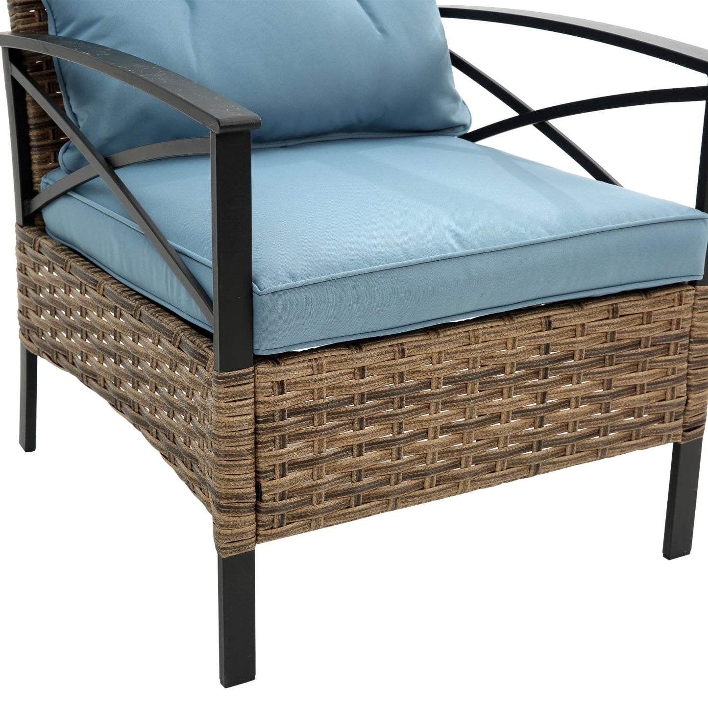 PatioLounge - 4Pc Blue Rattan Sofa Set by The Nevermore