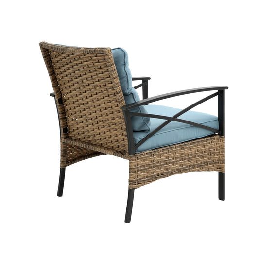 PatioLounge - 4Pc Blue Rattan Sofa Set by The Nevermore