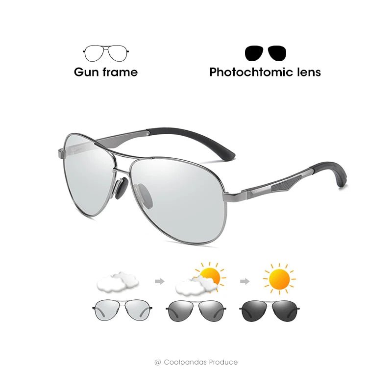 PilotVision - Photochromic Polarized Shades by The Nevermore – Unique Sunglasses by Nevermore Lifestyle & Tech | Original Gun Frame - Gray